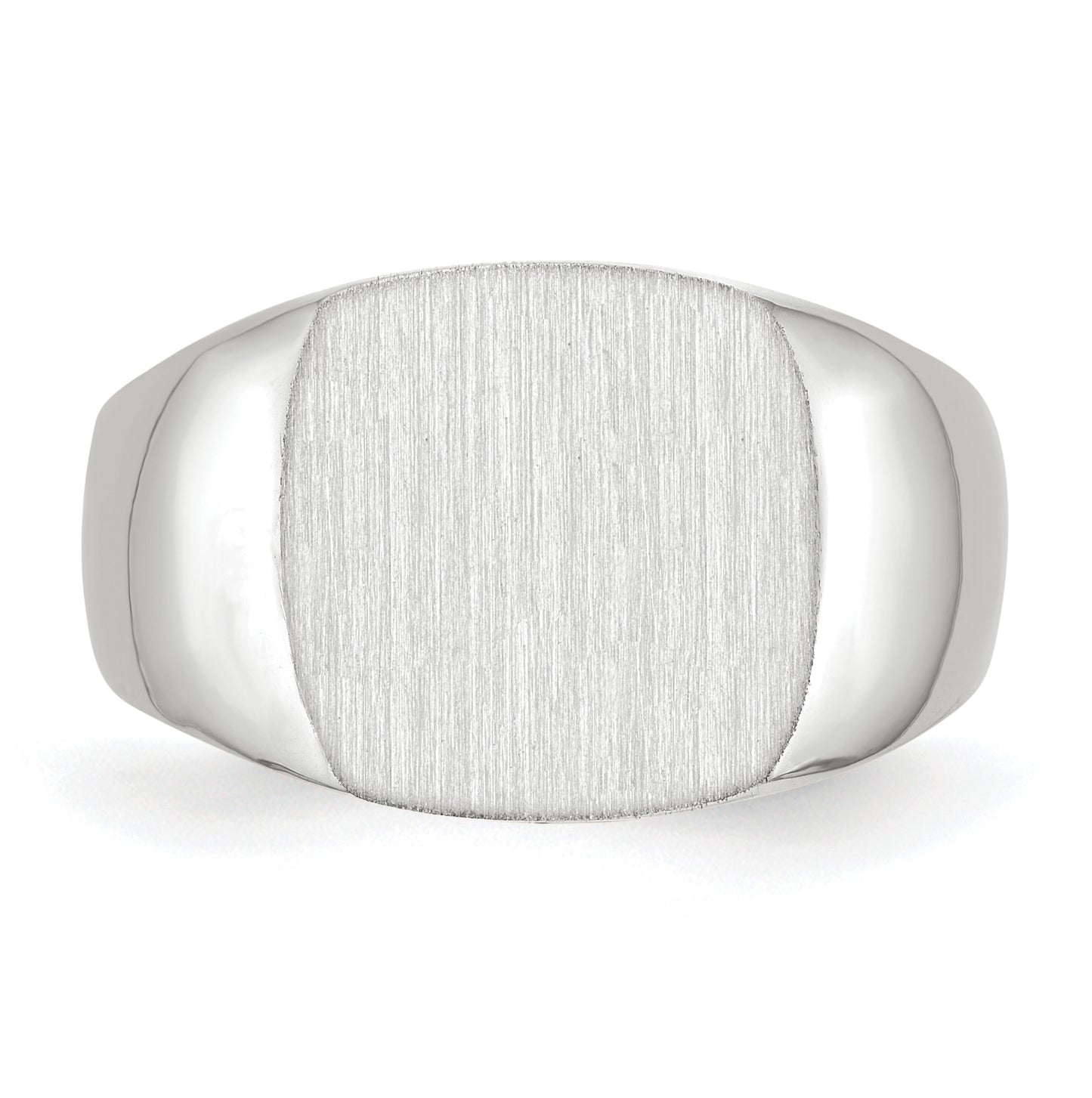 10k White Gold 12.5x12.5mm Closed Back Signet Ring