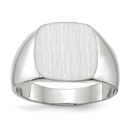 10k White Gold 12.5x12.5mm Closed Back Signet Ring