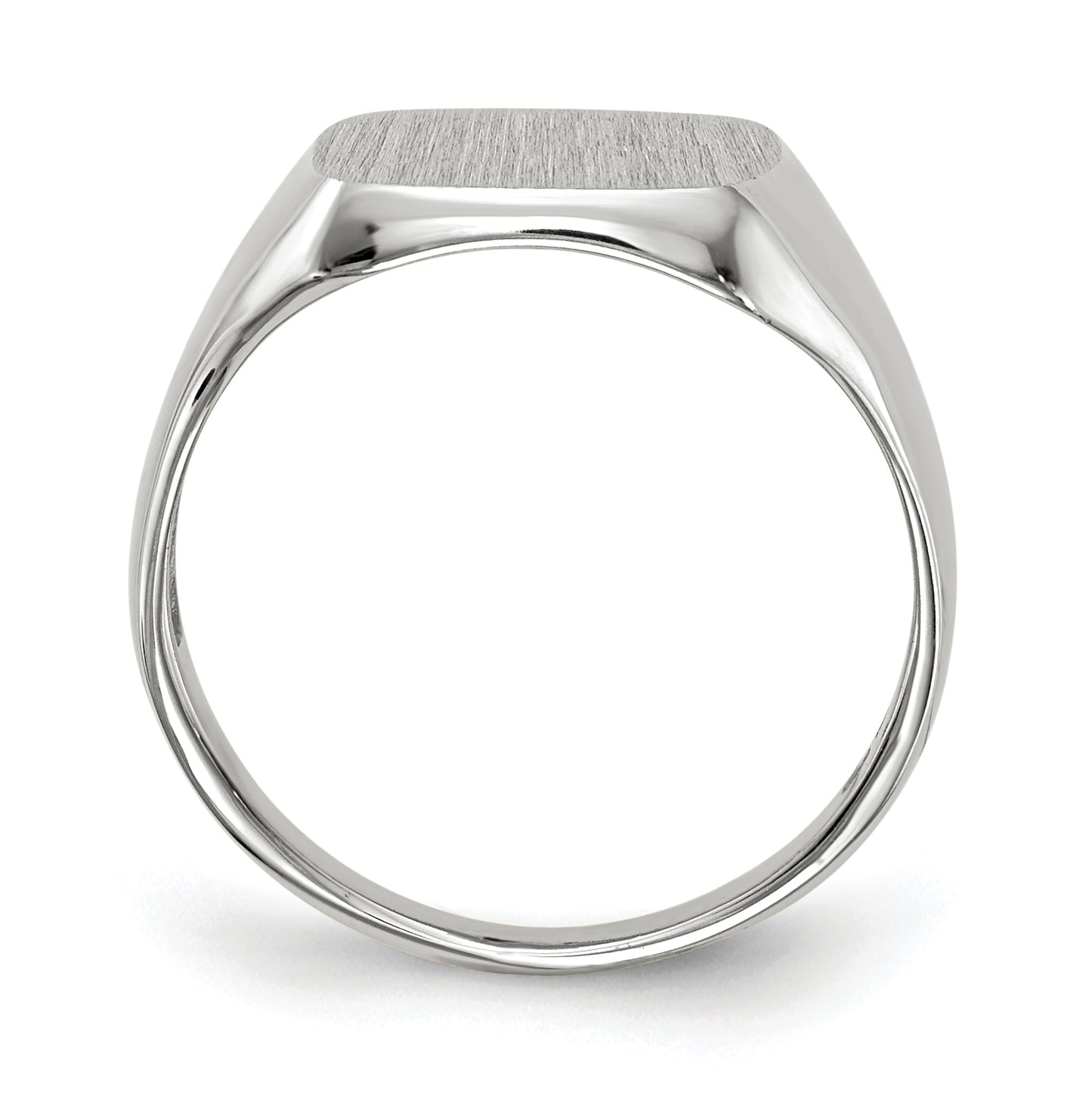 14k White Gold 11.0x10.5mm Open Back Signet Ring
