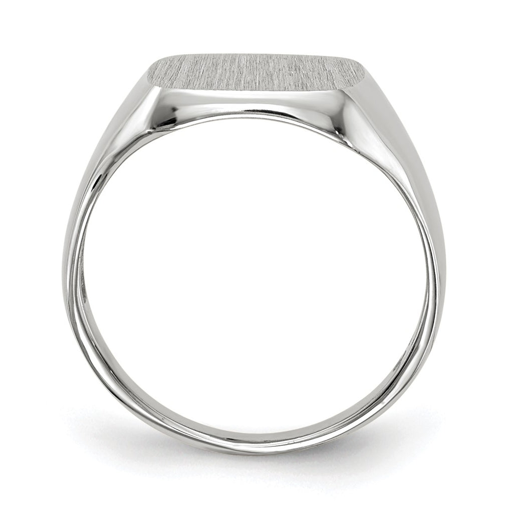 14k White Gold 10.5x11.0mm Open Back Signet Ring
