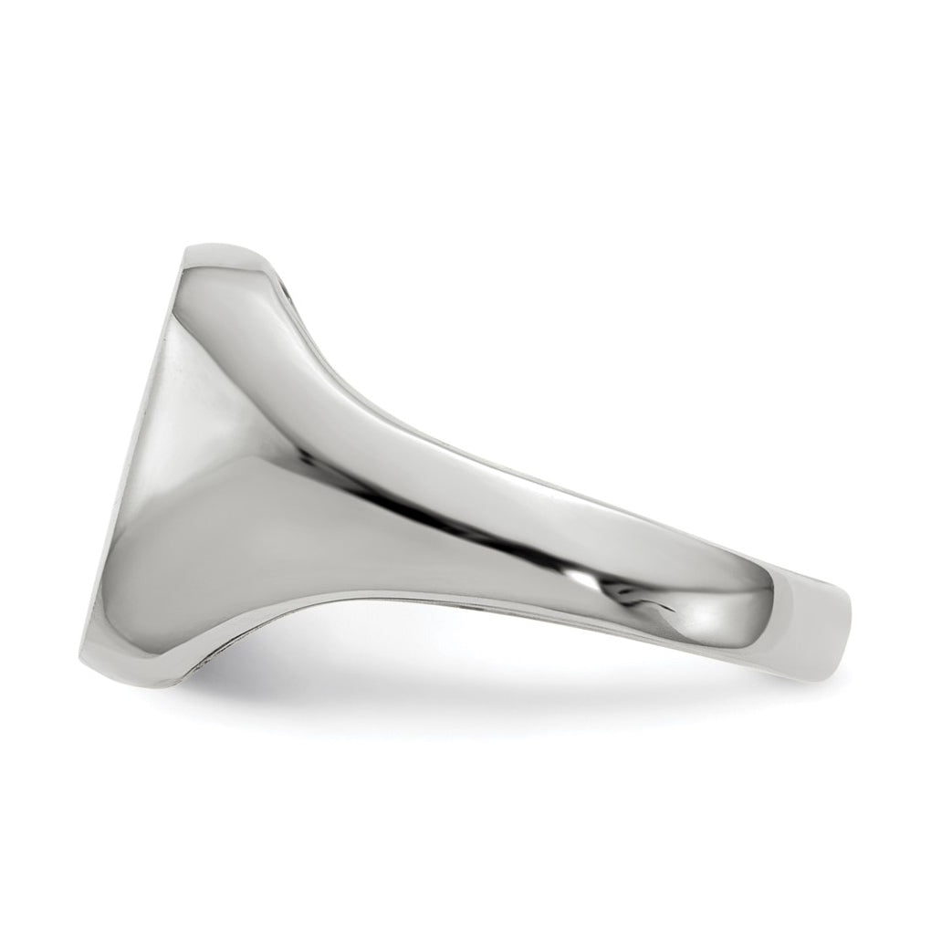 14k White Gold 10.5x11.0mm Open Back Signet Ring