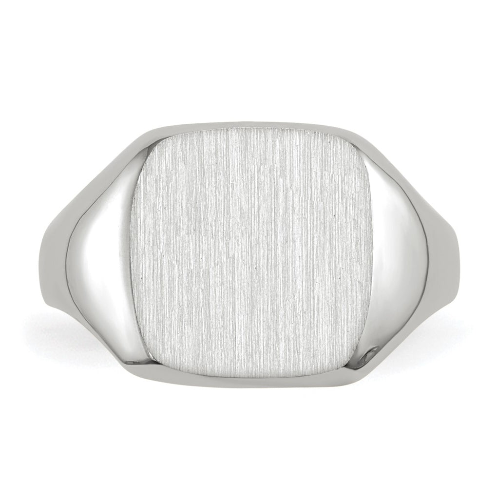 14k White Gold 10.5x11.0mm Open Back Signet Ring