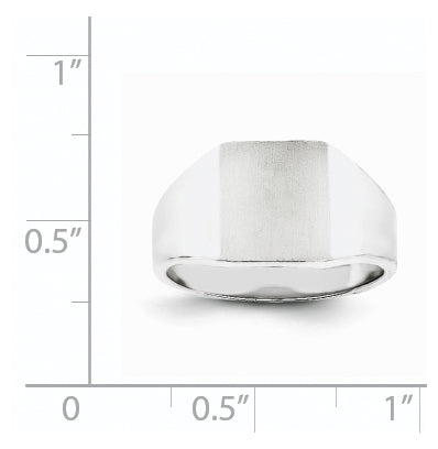 14k White Gold 11.0x10.5mm Open Back Signet Ring