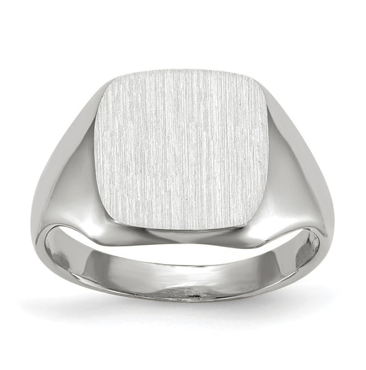 14k White Gold 10.5x11.0mm Open Back Signet Ring