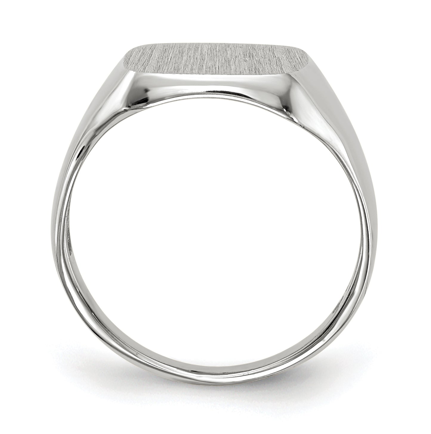 10k White Gold 11.0x10.5mm Closed Back Men's Signet Ring