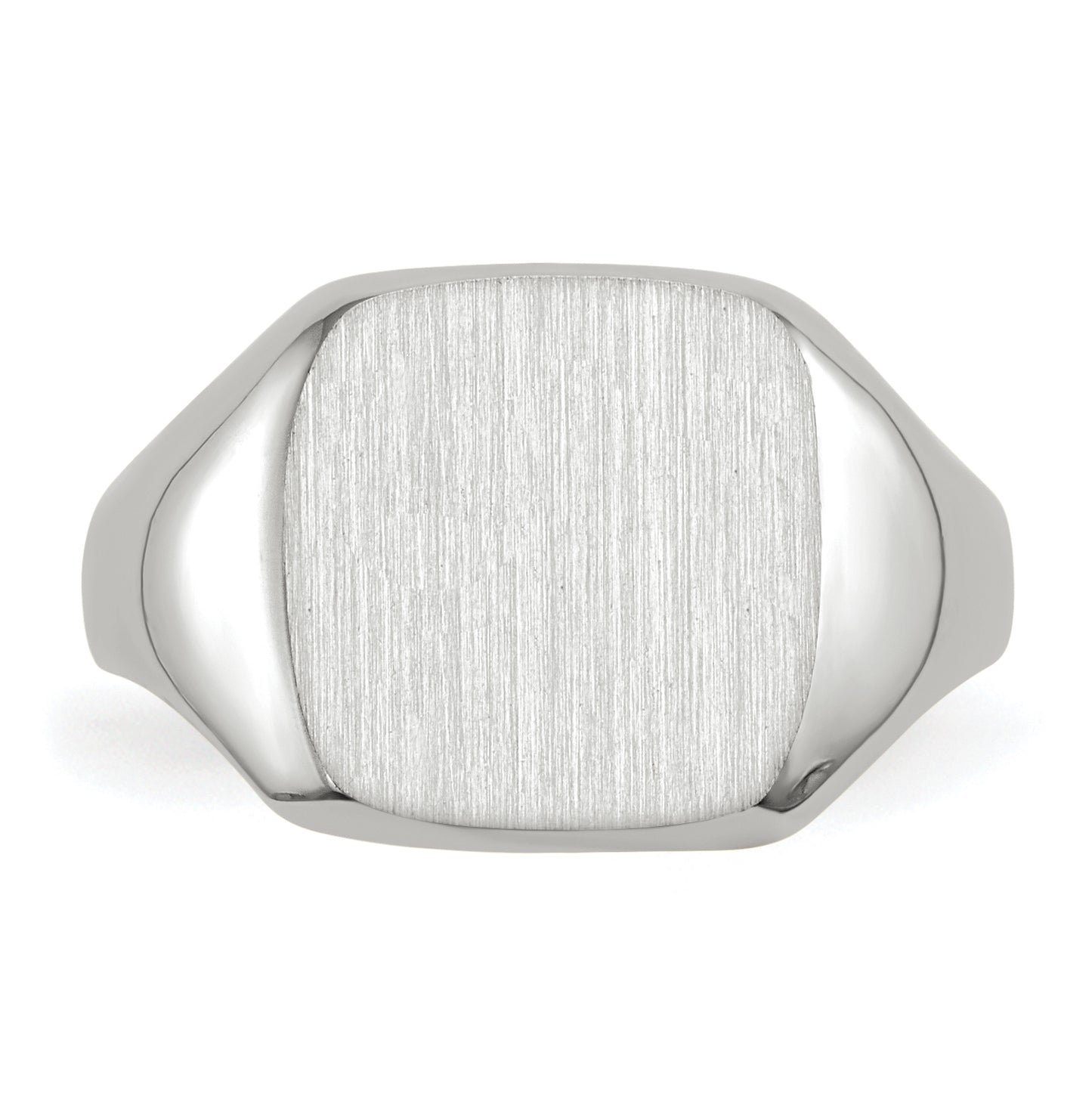 10k White Gold 11.0x10.5mm Closed Back Men's Signet Ring