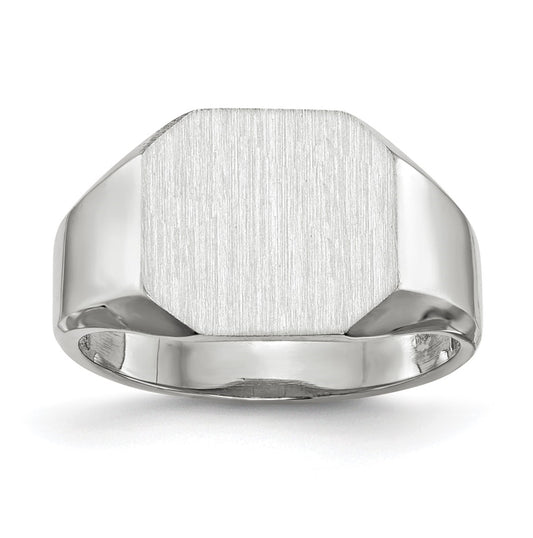 10k White Gold 11.0x10.5mm Closed Back Men's Signet Ring