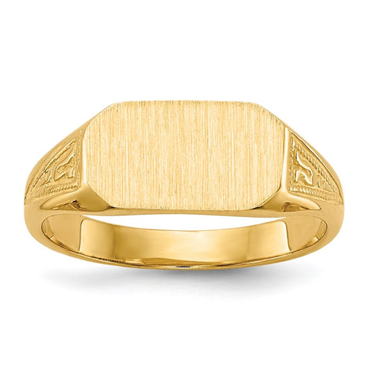 14K Yellow Gold  8.5x5.0mm Closed Back Childs Signet Ring