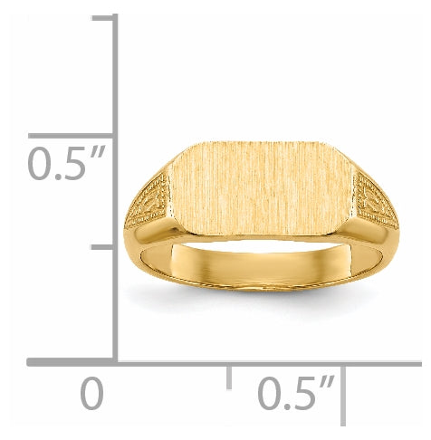 14K Yellow Gold 10.0x5.5mm Closed Back Signet Ring