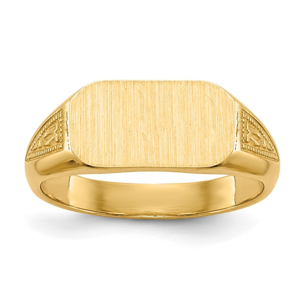 14K Yellow Gold 10.0x5.5mm Closed Back Signet Ring