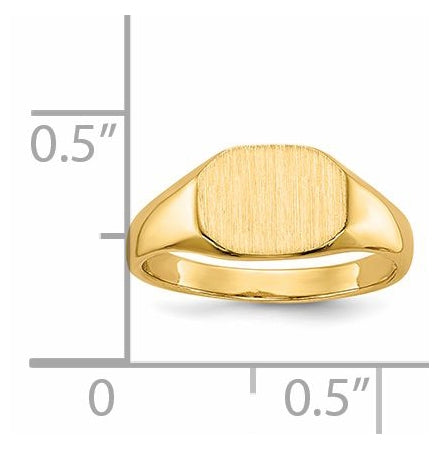 14K Yellow Gold 8x6.25mm Open Back Signet Ring