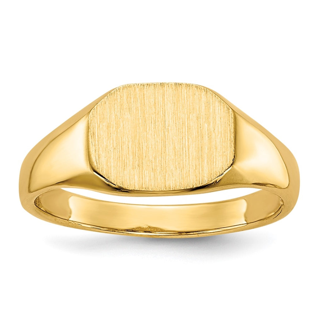 14K Yellow Gold 8x6.25mm Open Back Signet Ring