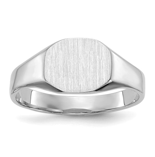 10k White Gold Signet Ring Solid Back