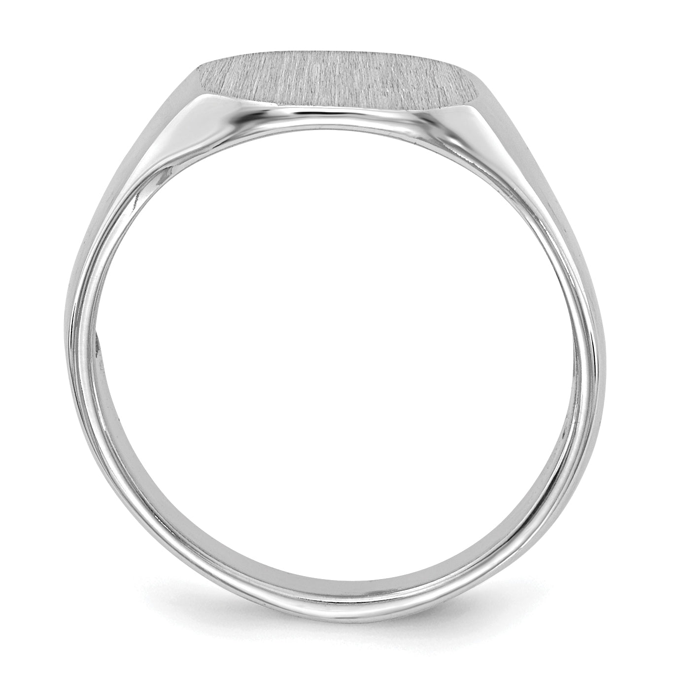 14k White Gold  8.0x6.5mm Open Back Child's Signet Ring