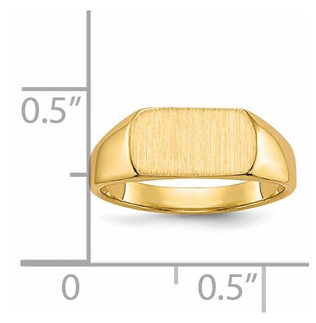 14K Yellow Gold 10x6mm Open Back Signet Ring
