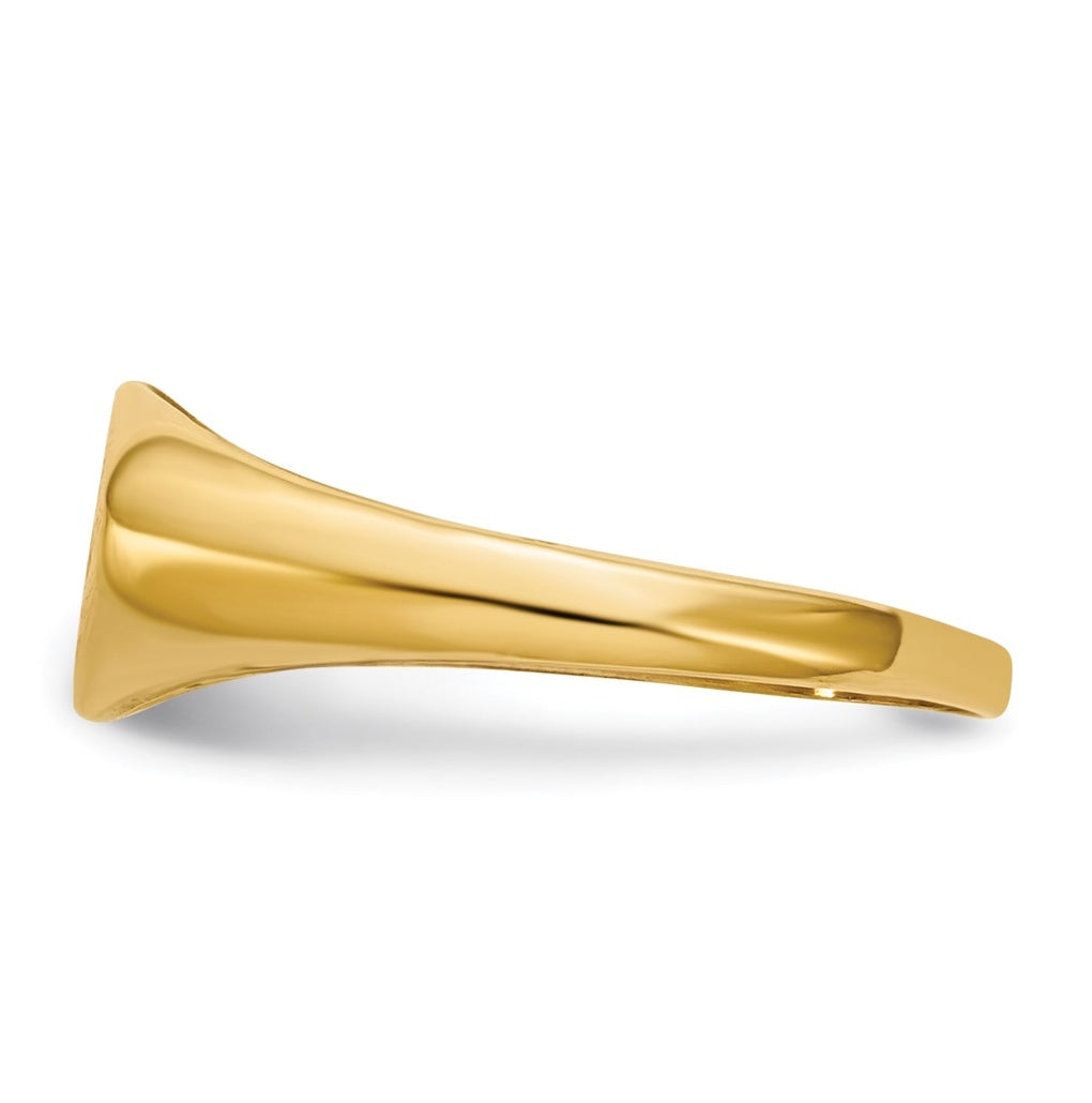 14k Yellow Gold Child's AAA Diamond Closed Back Signet Ring