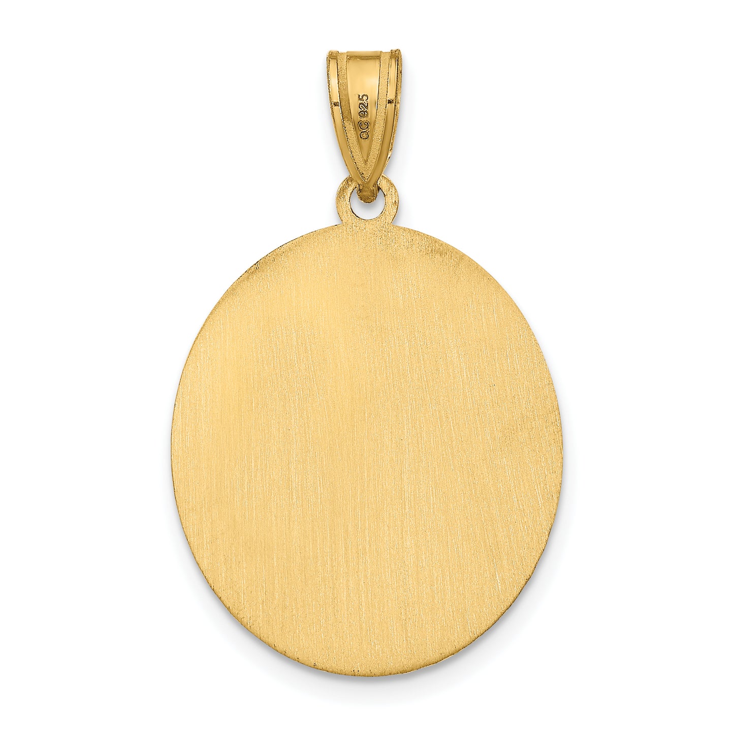 Sterling Silver Gold plated Beaded Oval Picture Jewelry Pendant