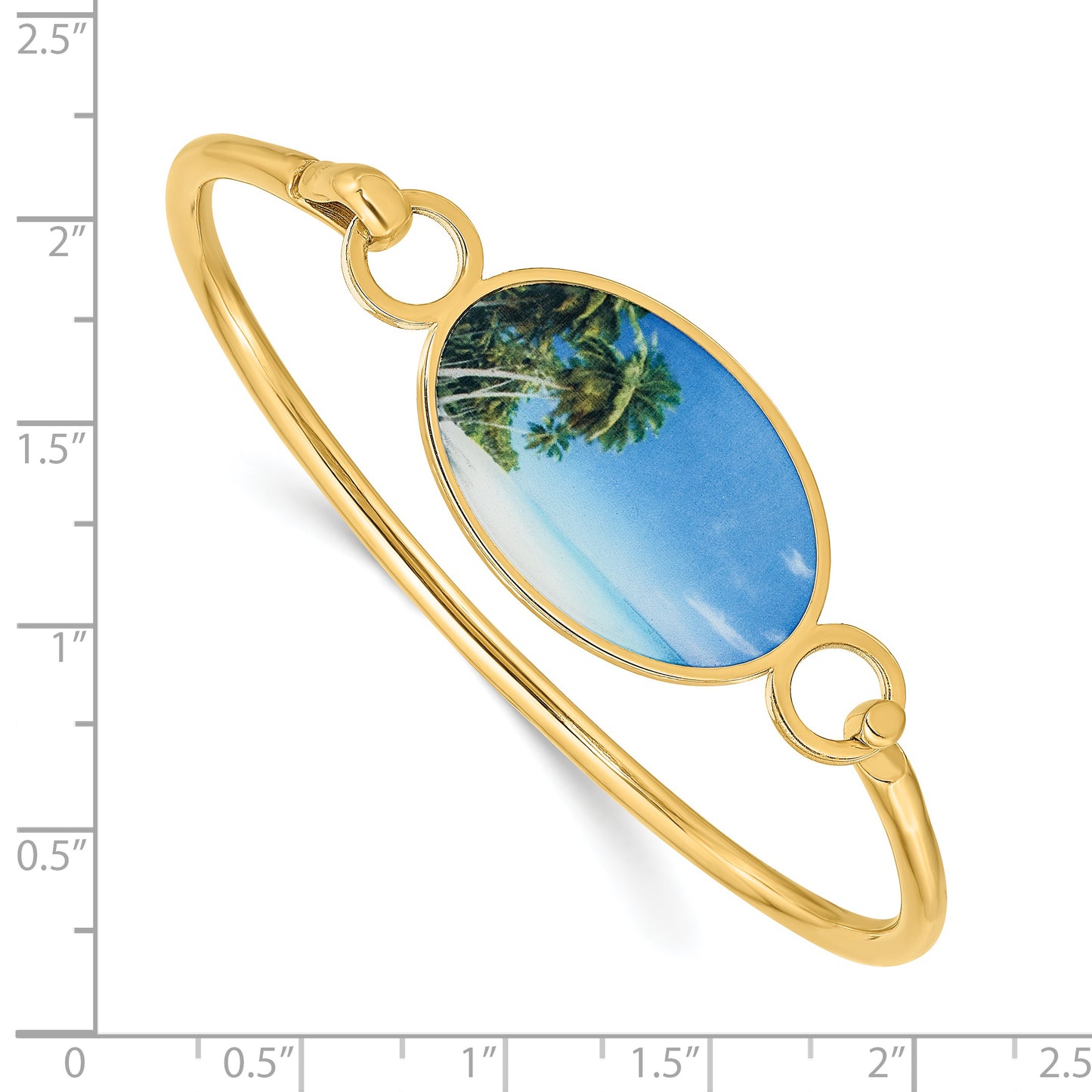 Sterling Silver Gold plated Oval Picture Jewelry Bangle