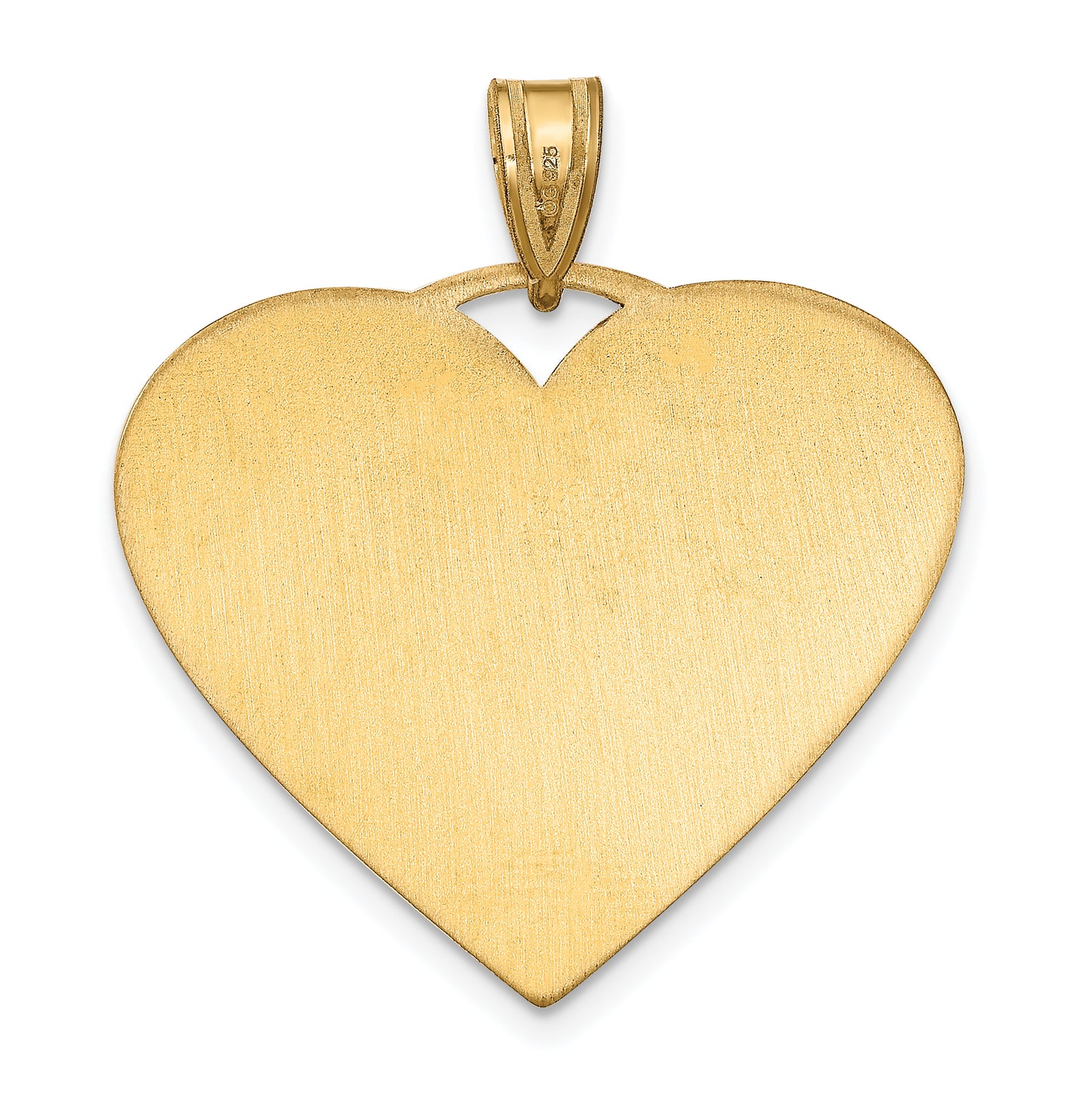 Sterling Silver Gold plated Large Heart Picture Jewelry Pendant