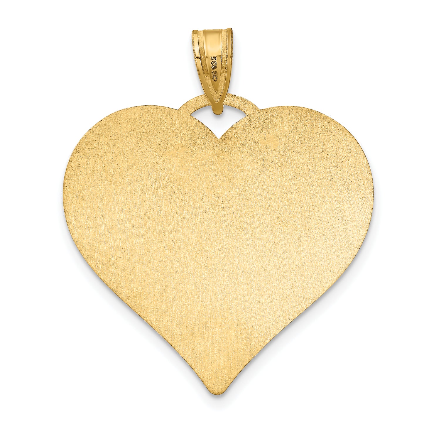 Sterling Silver Gold plated Large Heart Picture Jewelry Pendant