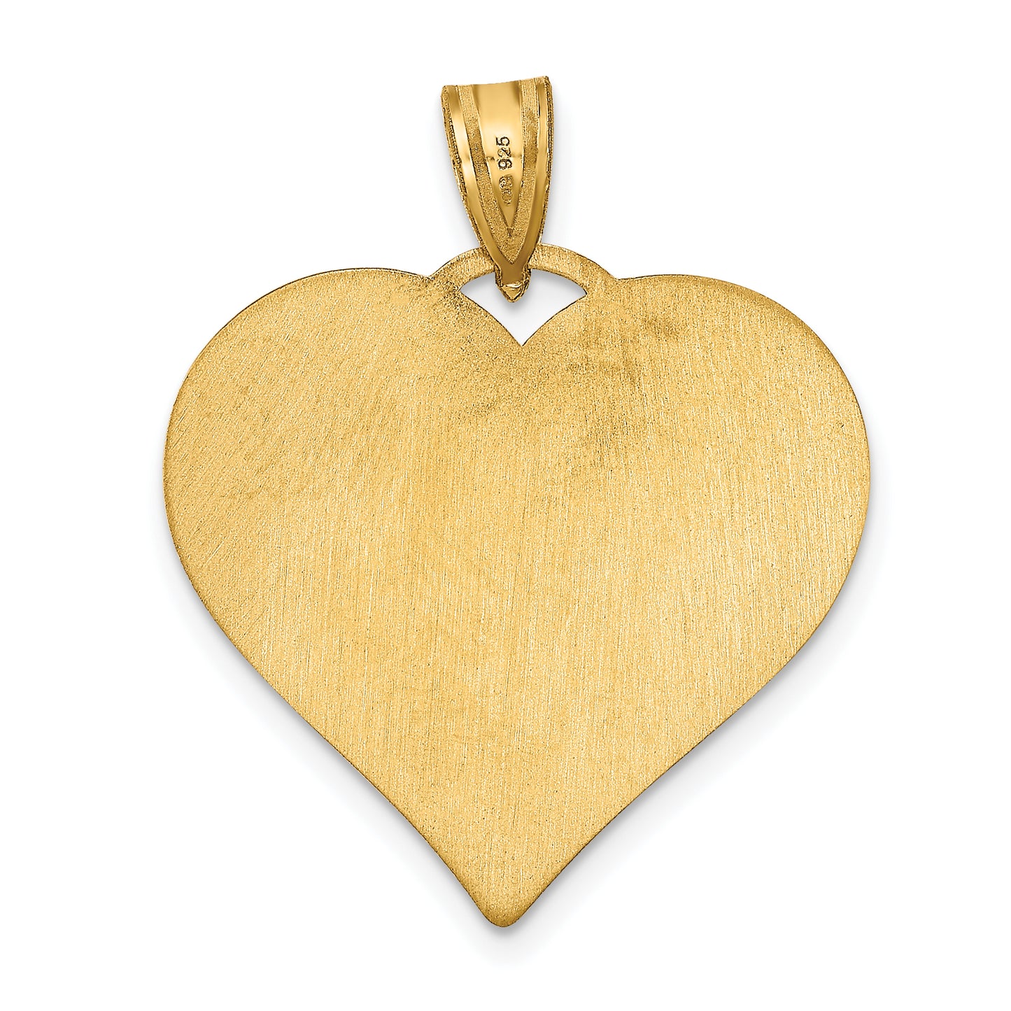Sterling Silver Gold plated Large Heart Picture Jewelry Pendant