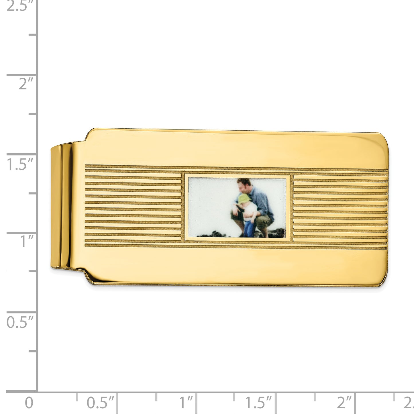 Sterling Silver Gold plated Picture Jewelry Money Clip