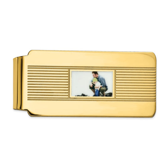 Sterling Silver Gold plated Picture Jewelry Money Clip