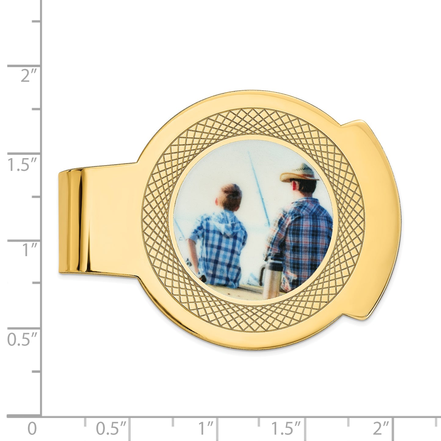 Sterling Silver Gold plated Picture Jewelry Money Clip