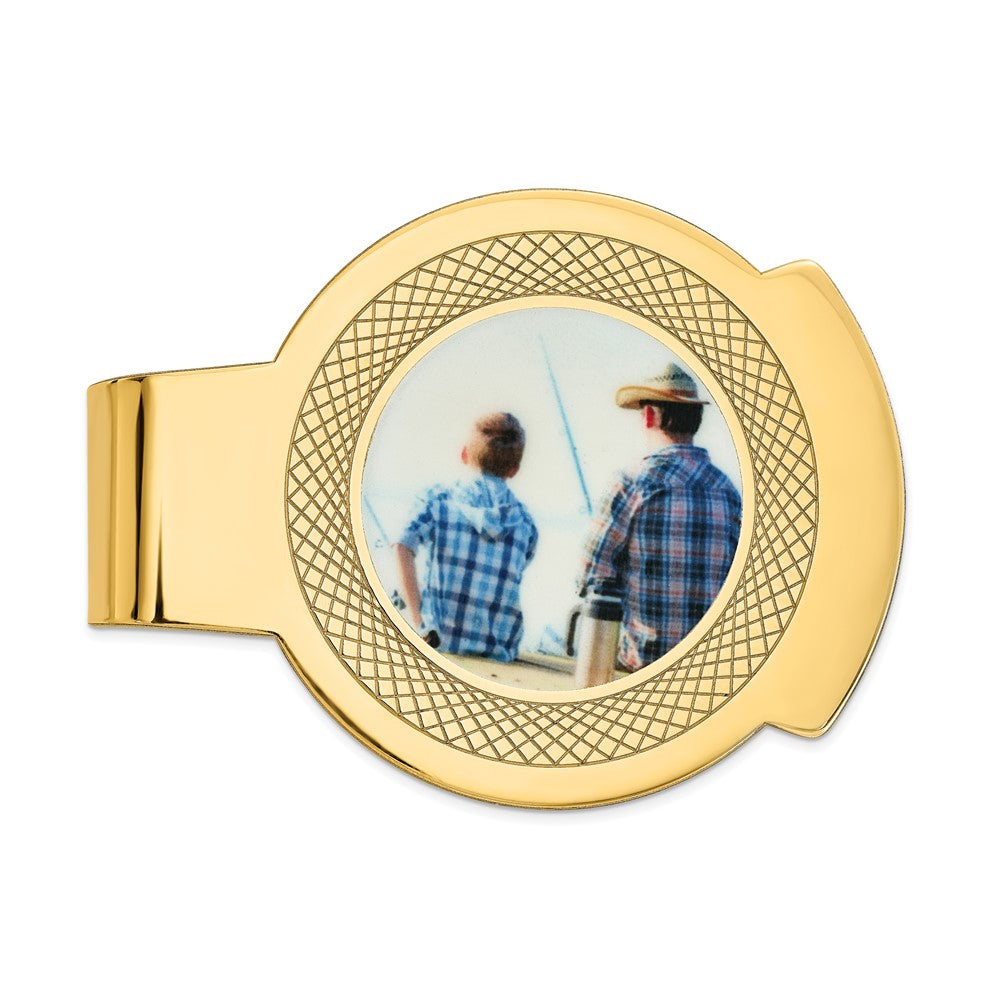Sterling Silver Gold plated Picture Jewelry Money Clip