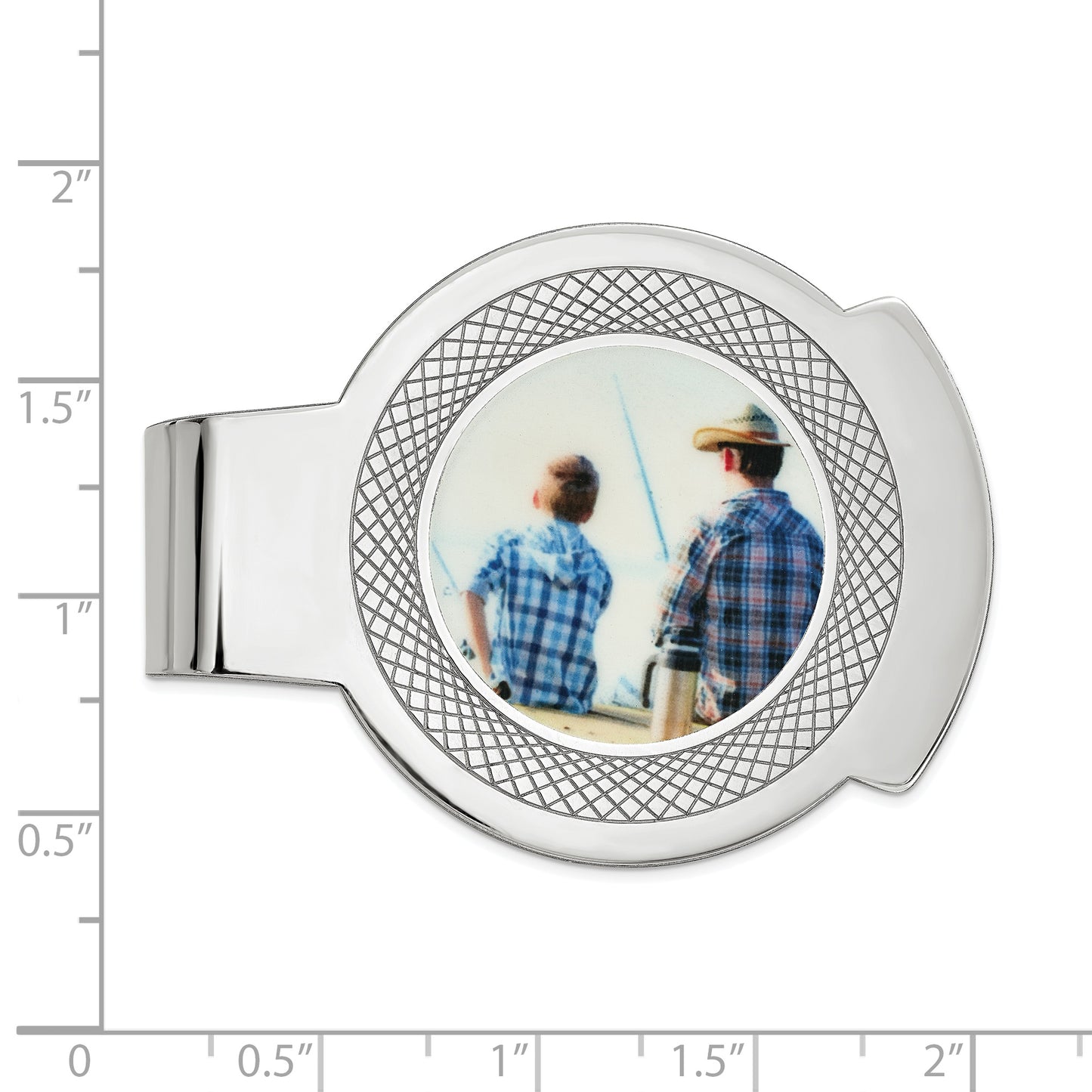 Sterling Silver Rhodium plated Picture Jewelry Money Clip