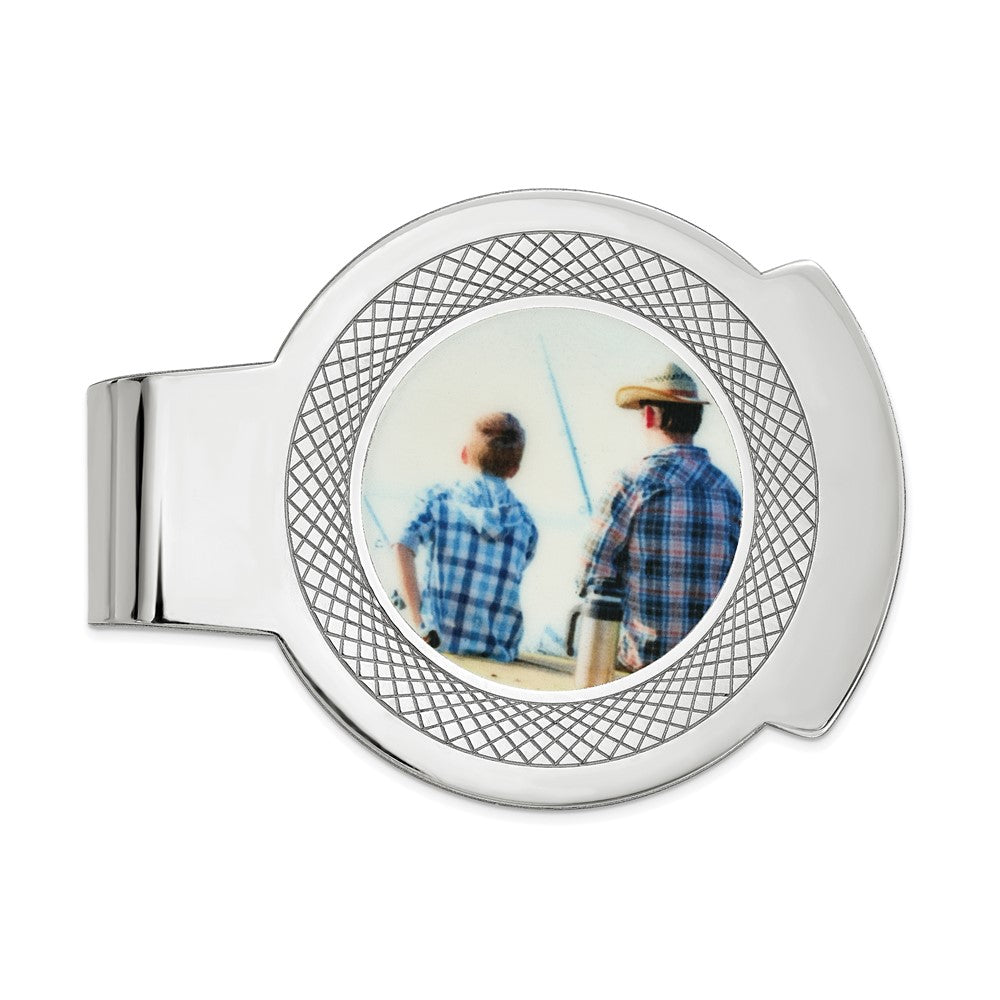 Sterling Silver Rhodium plated Picture Jewelry Money Clip