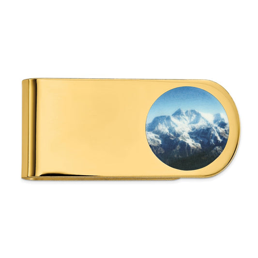 Sterling Silver Gold plated Picture Jewelry Money Clip