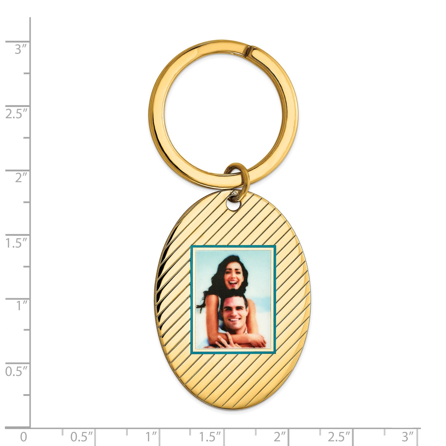 Sterling Silver Gold plated Picture Jewelry Key Chain