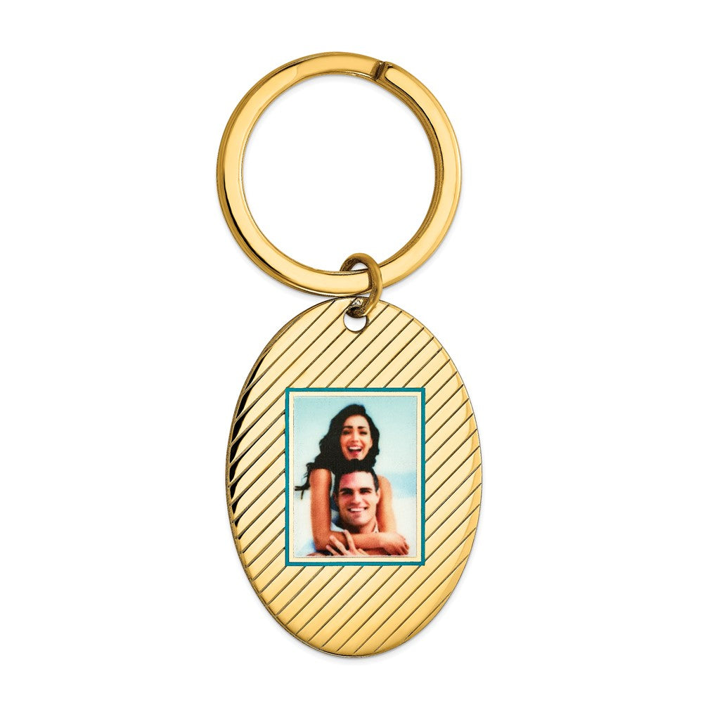 Sterling Silver Gold plated Picture Jewelry Key Chain