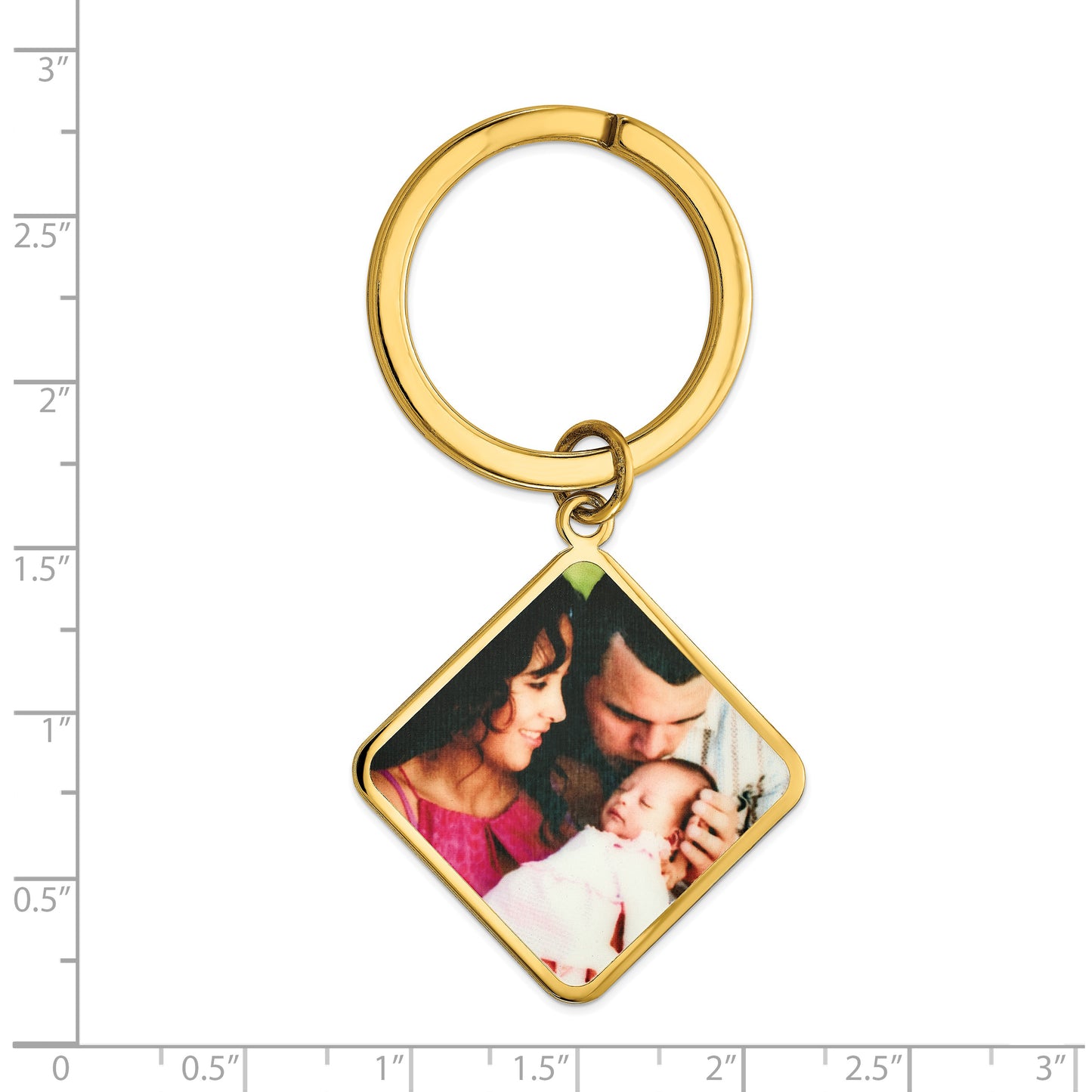 Sterling Silver Gold plated Picture Jewelry Key Chain