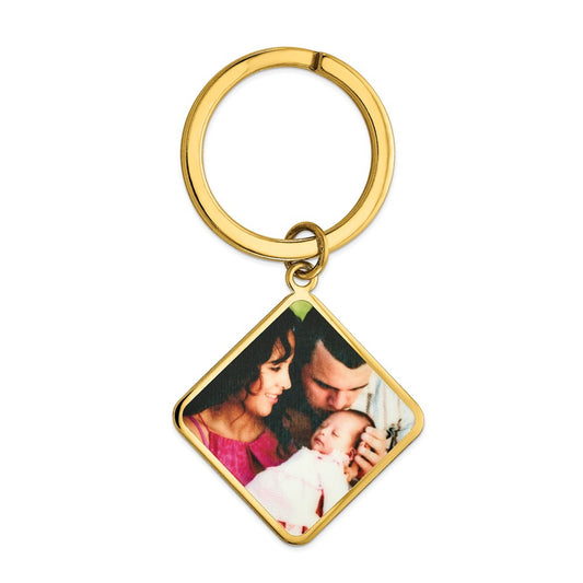 Sterling Silver Gold plated Picture Jewelry Key Chain