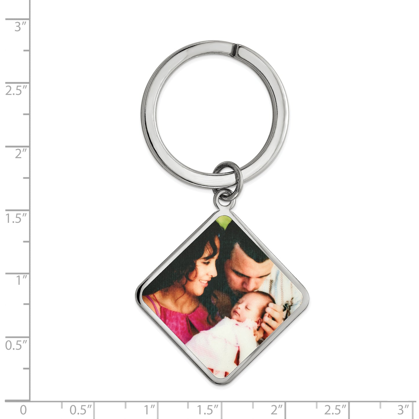 Sterling Silver Rhodium plated Picture Jewelry Key Chain