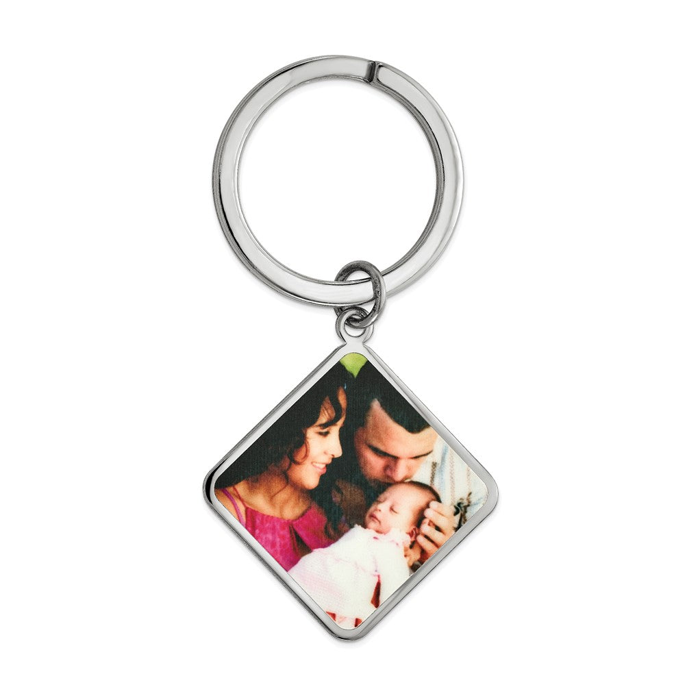 Sterling Silver Rhodium plated Picture Jewelry Key Chain