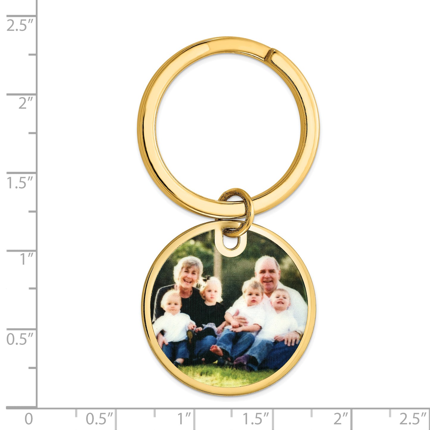 Sterling Silver Gold plated Circle Picture Jewelry Key Chain