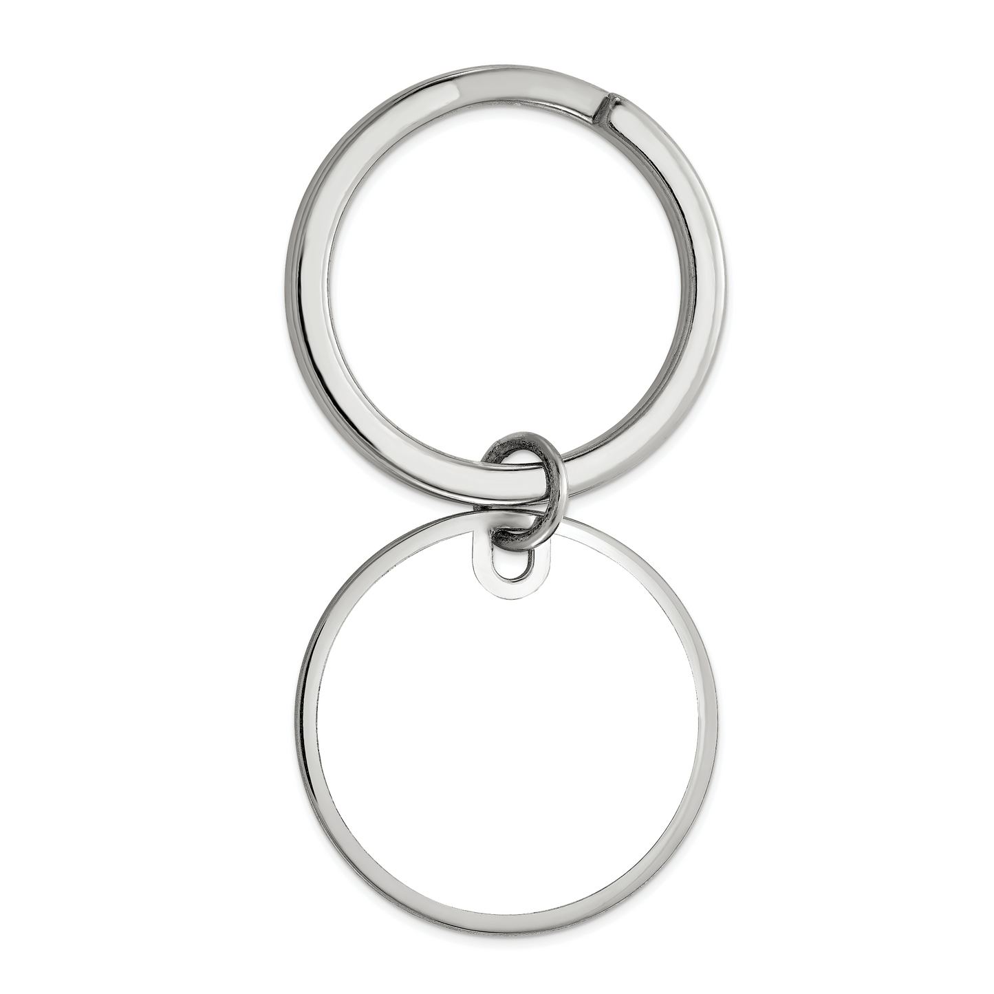 Sterling Silver Rhodium plated Circle Picture Jewelry Key Chain