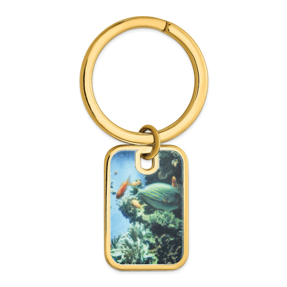 Sterling Silver Gold plated Picture Jewelry Key Chain