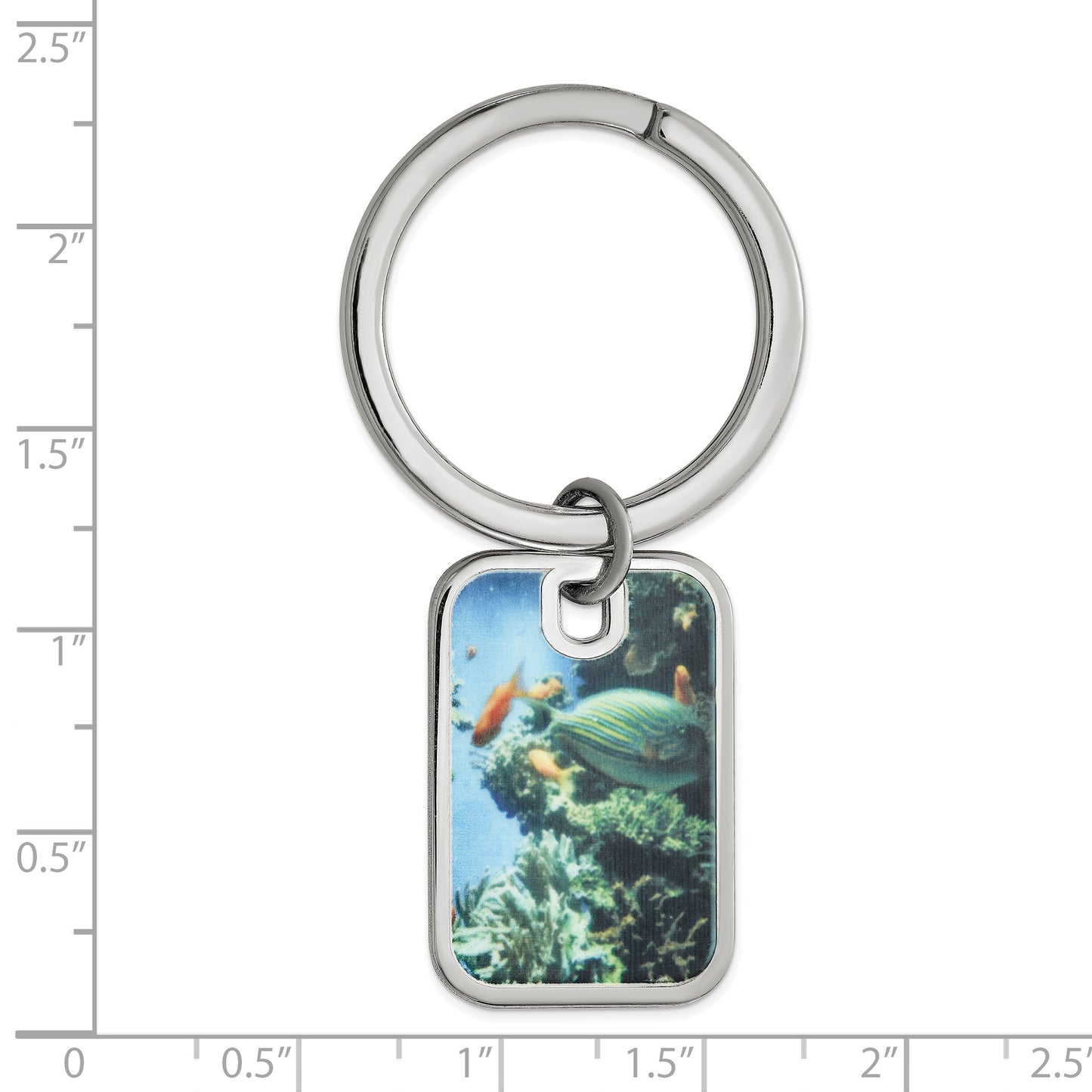 Sterling Silver Rhodium plated Picture Jewelry Key Chain