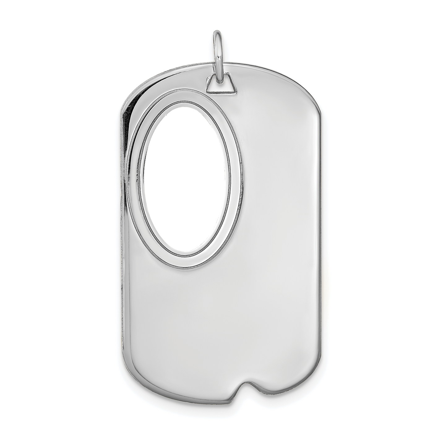 Sterling Silver Rhodium plated Dog Tag Picture Jewelry Charm