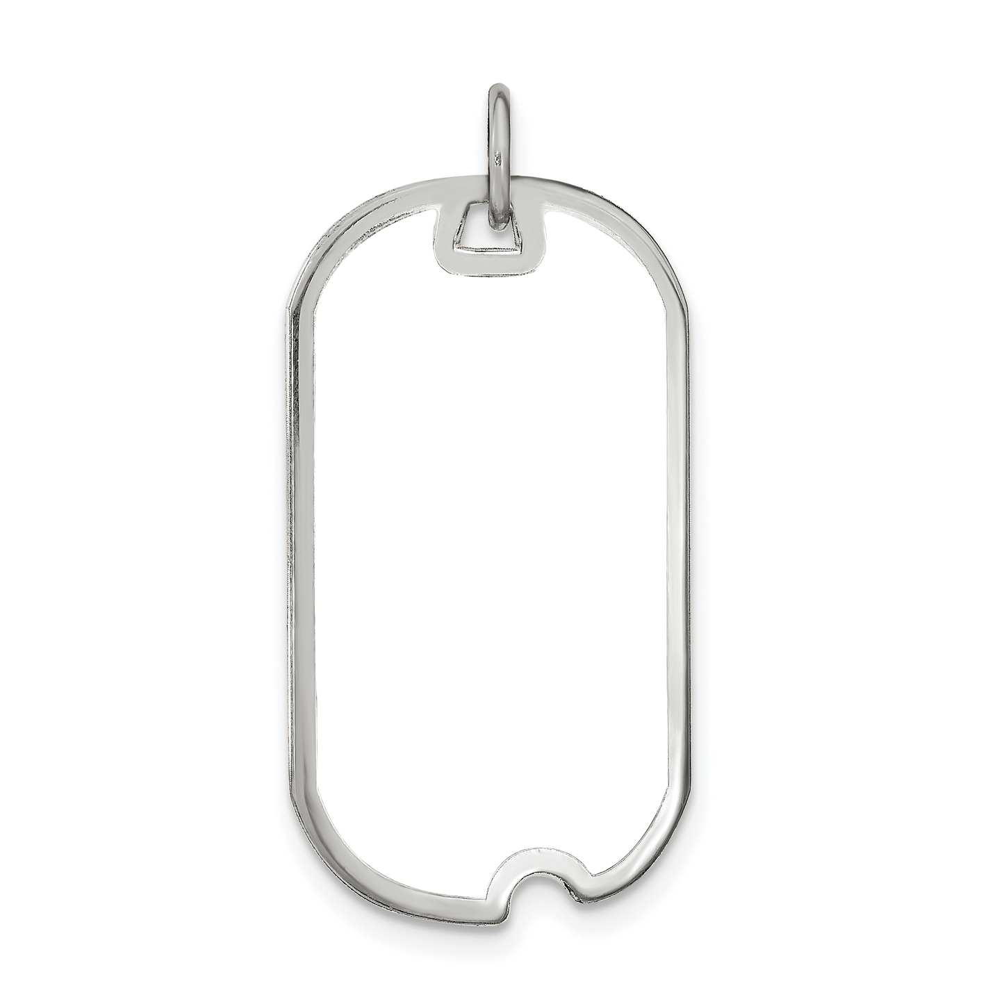 Sterling Silver Rhodium plated Dog Tag Picture Jewelry Charm