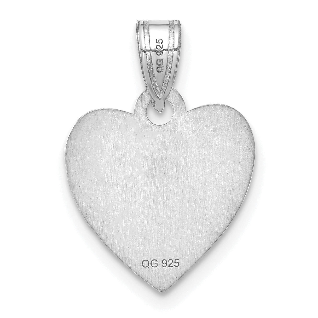 Sterling Silver Rhodium plated Small Heart Picture Jewelry Pendant