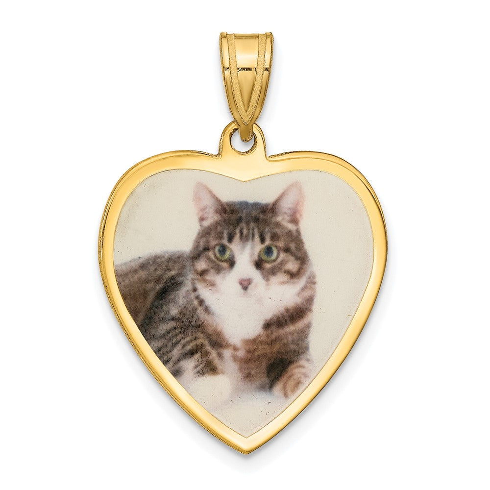 Sterling Silver Gold plated Medium Heart Picture Jewelry Pendant