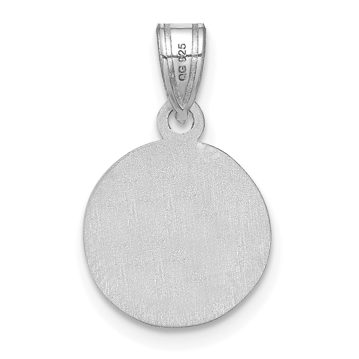 Sterling Silver Rhodium plated Small Picture Jewelry Disc Pendant