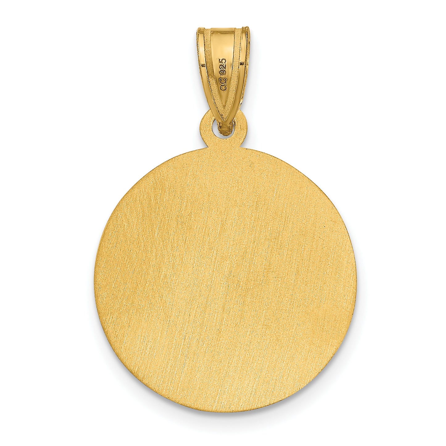 Sterling Silver Gold plated Medium Picture Jewelry Disc Pendant