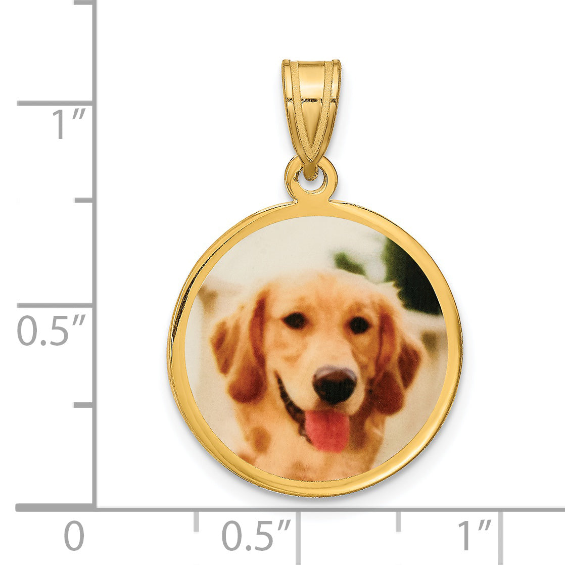Sterling Silver Gold plated Medium Picture Jewelry Disc Pendant