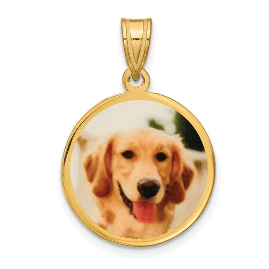 Sterling Silver Gold plated Medium Picture Jewelry Disc Pendant